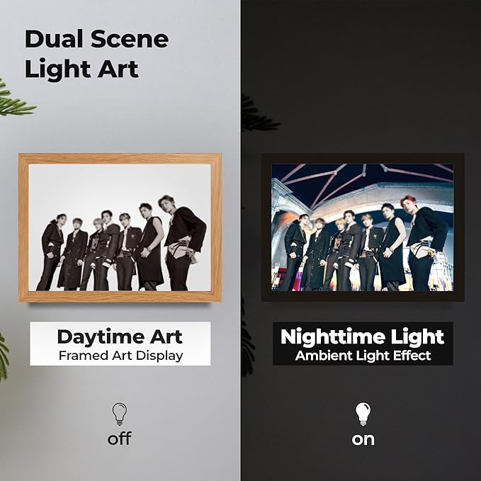 MEMELIGHT Light-Up Wall Art – En.hypen Photo Art Night Light, Kpop Idol Merchandise, En.hypen Merch, A4 Size LED Table Light, 8.3 x 11.7 inch