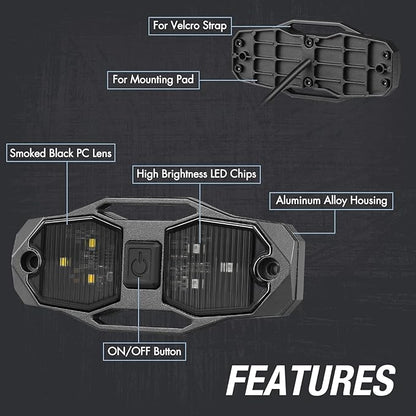 UTV Dome Light - White/Green, ACEC SHOP Universal Roll Bar Mount Dome Light UTV Interior Light Utility Roll Cage Lights LED Dome Light Bar Truck Bed Lights for UTV Polaris ATV RZR SxS Can-Am Kawasaki