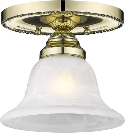 Livex Lighting 1530-02 Edgemont 1-Light Ceiling Mount, Polished Brass