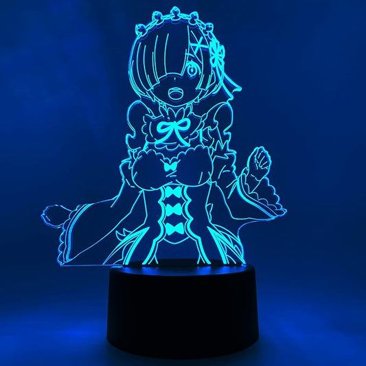Otaku Lamps Rem - Re:Zero (Starting Life in Another World) – Anime Night Light, 16 Color RGB LED – Gift for Otaku