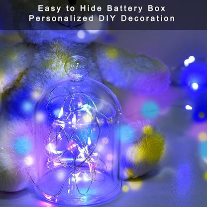 Ostwiki Fairy Lights Battery Operated, 6-Pack Mini String Lights, 20 LED 7ft Twinkle Firefly Starry Lights for DIY Craft Mason Jar Bedroom Wedding Party Table Christmas Decoration (Colorful)