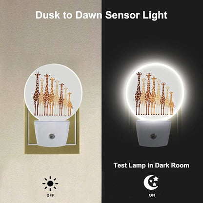 EKOBLA Giraffe Plug-in Night Light, Funny Animal LED Nightlight with Dusk to Dawn Auto Sensor for Bathroom, Hallway & Kitchen