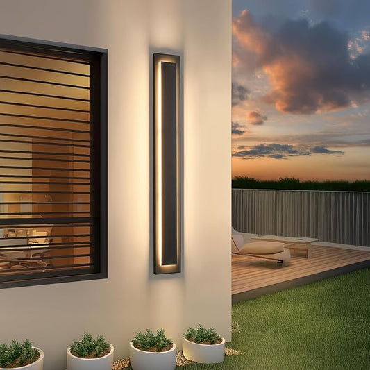 𝟑𝟗.𝟒 𝐈𝐍 Long Outdoor LED Wall Lights Exterior Lighting Fixtures, Modern Exterior Garage Wall Light,Outside Light Fixture For House,Patio,Front Porch,𝟑𝟔𝐖 Black Outdoor Wall Sconce 3000K