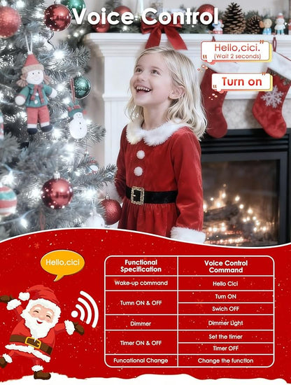 2026 New Voice Control Connectable 2PK 164FT 400LED Christmas String Lights Indoor Outdoor with Remote | Smart Twinkle Fairy String Lights 12 Modes & Timer for Xmas Tree Decor (Cold White)
