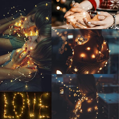 CYLAPEX 12 Pack Fairy Lights Battery Operated 7ft 20 LED Mini String Lights Silver Wire Firefly Starry Moon Lights for Wedding Mason Jars Party Christmas Centerpiece Table Decorations, Warm White