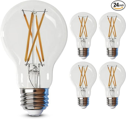 Feit Electric LED Clear A19 Medium Base Light Bulb - 60W Equivalent - 15 Year Life - 810 Lumen - 2700K Soft White - Dimmable (Pack of 48)