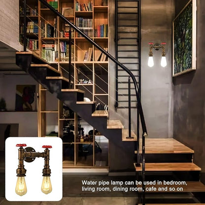 Kawell Vintage Wall Light Fixtures Industrial Retro Wall Sconce Light Creative Water Pipe Wall Lamp Iron Art E26 60W Max for Bedroom Kitchen Restaurant Loft Cafe Bar Hallway