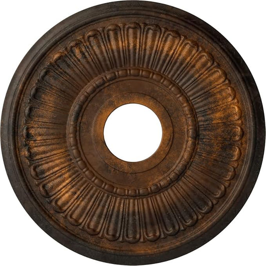 16"OD x 3 5/8"ID x 3/4"P Melonie Ceiling Medallion (Fits Canopies up to 6 3/8"), Hand-Painted Rust