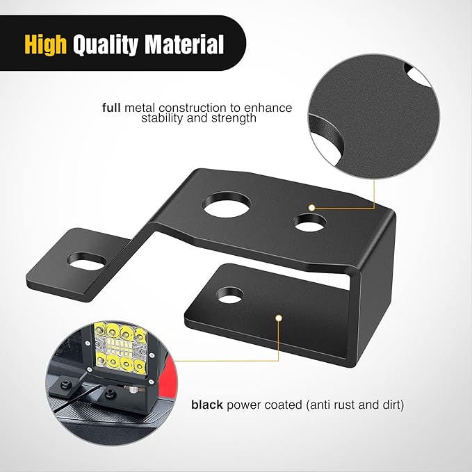 Nilight 2PCS Lower Windshield Hinge Mounting Brackets A-Pillar Brackets for Offroad LED Fog Light Pods for 2021 2022 2023 2024 2025 2026 Ford Bronco