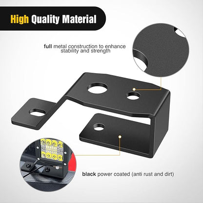 Nilight 2PCS Lower Windshield Hinge Mounting Brackets A-Pillar Brackets for Offroad LED Fog Light Pods for 2021 2022 2023 2024 2025 2026 Ford Bronco