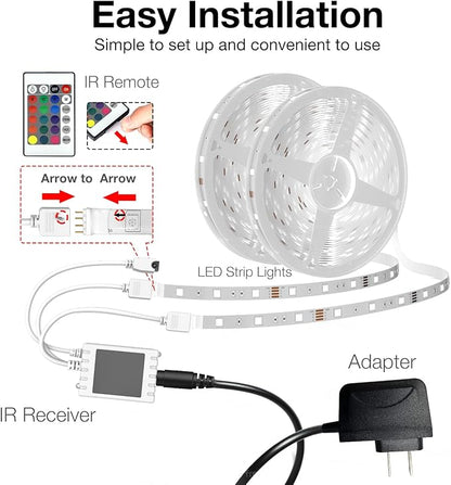 DAYBETTER Smart WiFi Led Lights 100ft, Tuya App Controlled Led Strip Lights, Work with Alexa and Google Assistant, Timer Schedule, Color Changing Led Lights for Bedroom Party Kitchen