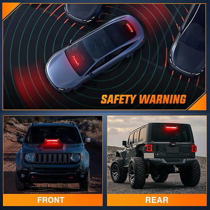 Nilight 12LED Traffic Advisor Strobe Light Bar Red Emergency Warning Hazard Safety Dash Front/Rear Windshield Flashing Lights for Cars Trucks Police Firefighter Plow Construction Vehicles