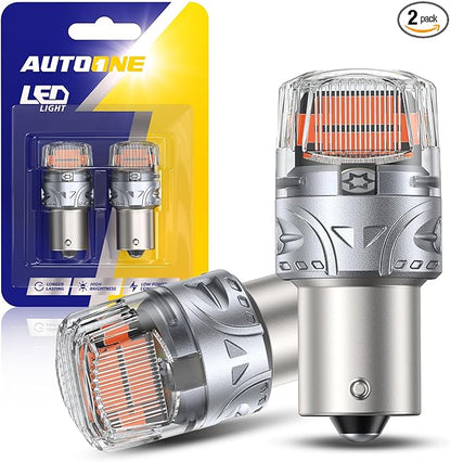 AUTOONE Upgraded 1156 LED Bulb Red, Super Bright 7506 1141 1003 BA15S P21W LED Replacement with Projector for Tail Brake Backup Reverse DRL Signal Parking Lights, Pack of 2