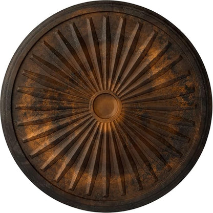 Ekena Millwork CM33LERUS 33 1/8"OD X 3 1/2"ID X 1 3/8"P Leandros Ceiling Medallion Fits Canopies Up To 5", Rust