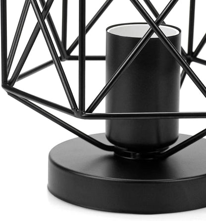 Hedume 2 Pack Semi-Flush Mount Ceiling Light, Retro Black Industrial Ceiling Light - Black Painting Metal Pendant Light Fixture for Hallway Stairway Bedroom Kitchen (E27)