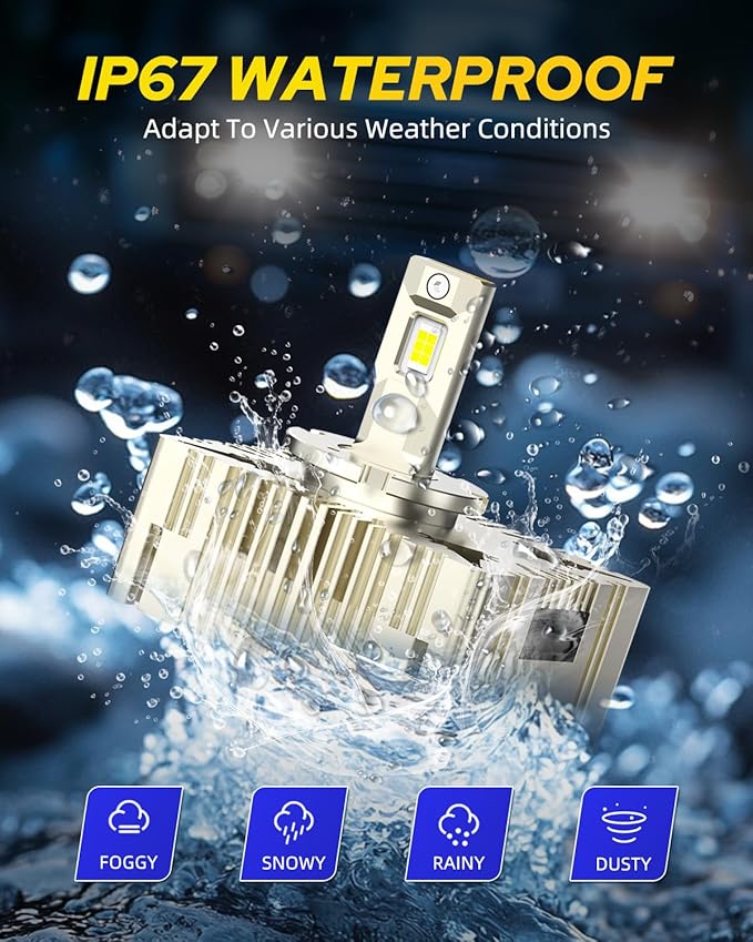AUTOONE D5S Bulb, 60000LM LED Bulb, 3 Min Quick Install, 20 Years Lifespan, No Flicker