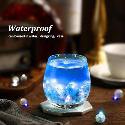 ZGWJ 50PCs Blue Balloon Lights Mini, Battery Powered, Long Standby Time Waterproof Tiny Led Round Light for Paper Lantern Balloon Party Easter Eggs Wedding Christmas Halloween Decorations﻿