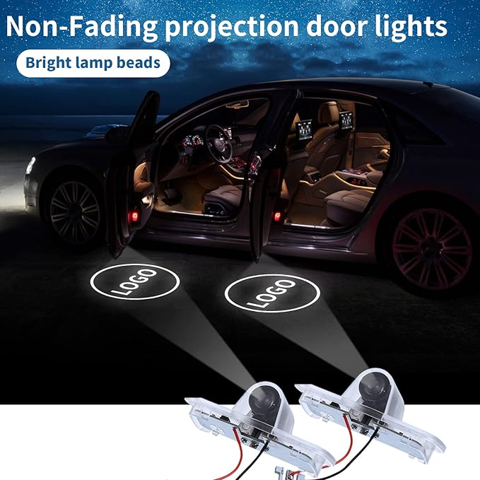Non-Fading Car Door LED Logo Projector Welcome Lamp Door Light Puddle Lights Kit Compatible with Accessories Accord 2003-2022 (Red Classic, Old Accord/Crosstour/Pilot/Passport)