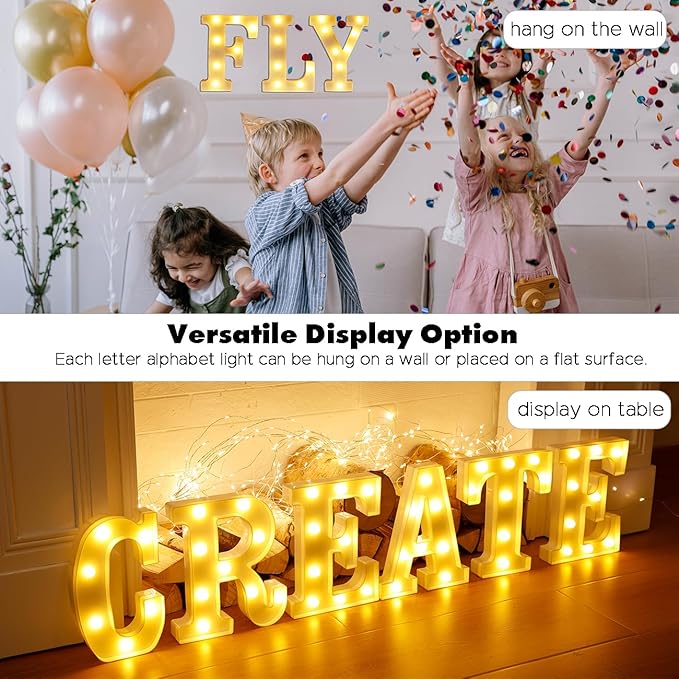 Small Led Marquee Letters, Light Up Letters, 8.58 Inch Led Letter Lights, Battery Powered Lighted Sign for Table, Party, Birthday, Christmas Decor (Letter F)