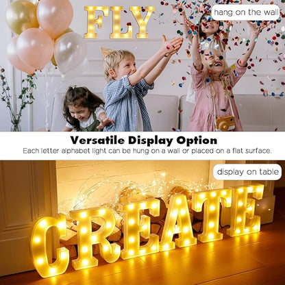 Small Led Marquee Letters, Light Up Letters, 8.58 Inch Led Letter Lights, Battery Powered Lighted Sign for Table, Party, Birthday, Christmas Decor (Letter F)