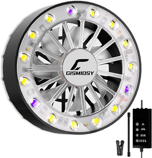 Full Spectrum LED Grow Light with Built-in Cooling Fan, Clip on Plant Lights for Indoor Plants, 2/4/8/12H Auto Timer, 3 Dimmable Levels, CRI 90+ Lamp for Plant Shelves & Succulents 1 Pack