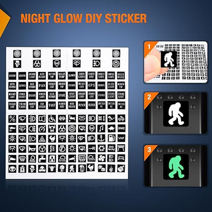 Nilight ３ Gang Rocker Switch Panel with USB Charger and Cigar Lighter Red Night Glow Stickers12V 24V Toggle ON Off for Cars Rvs Trucks