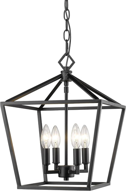 ML Lighting 3234-MB Four Light Pendant, Black
