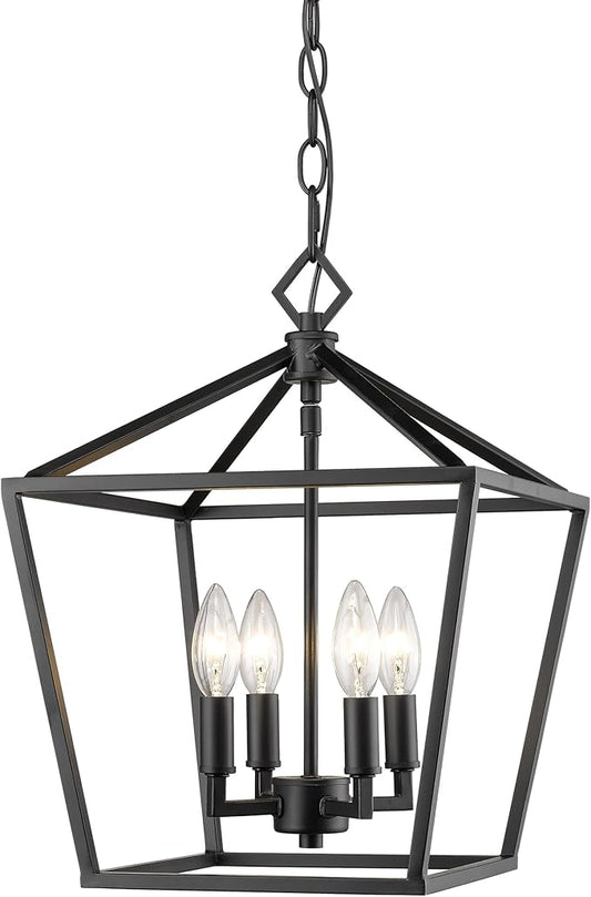 ML Lighting 3234-MB Four Light Pendant, Black