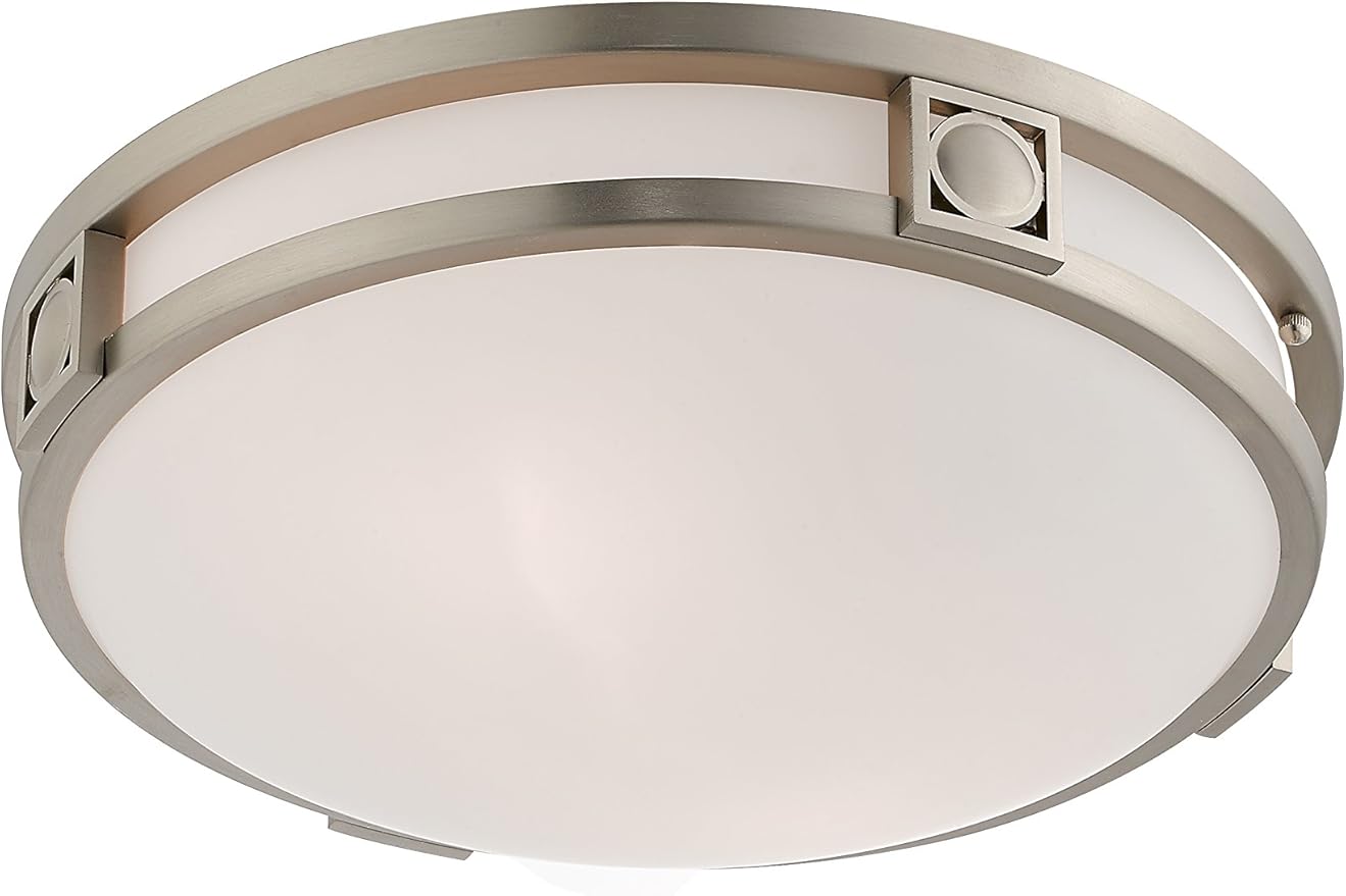 Livex Lighting 4487-91 Titania 2-Light Ceiling Mount, Brushed Nickel