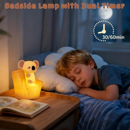 Night Light for Kids, Cute Koala Silicone Night Light, Bedside Lamp with 30/60min Timer, Touch Control Dimmable Lamp, LED 7 Colors Rechargeable Lamp for Toddler Boys Girls Room Christmas Decor (Koala)