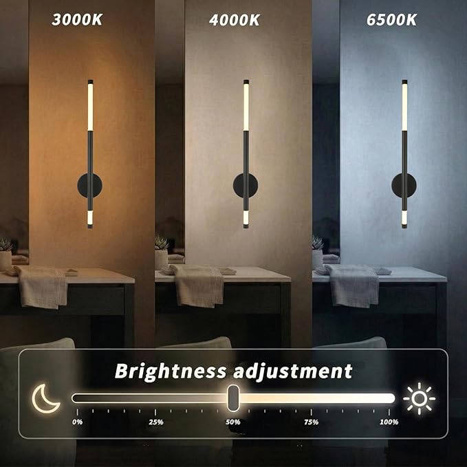 Battery Operated wall Sconce Set of Two Peel and Stick Cordless Wireless Rechargeable wall Lights Black Modern Decor with Remote Control for hallways Living Room Bedroom Bedside