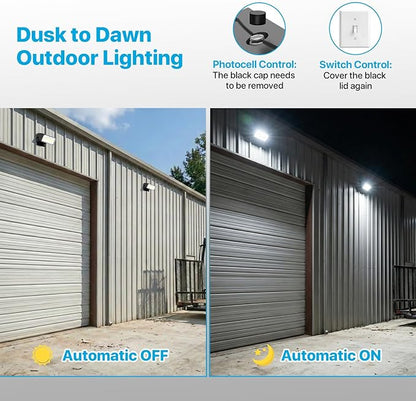 LED Wall Pack Light - 30W/40W/60W Dusk to Dawn Outdoor Lighting - 𝟏𝟐𝟎𝐕 5000K Porch Light, IP65 Waterproof Adjustable Outdoor Security Lighting for Warehouse Yard Barn Garage Factory Loading Bay