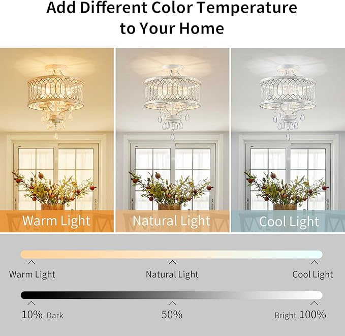 Crystal Ceiling Light Fixture, Modern Semi Flush Mount Ceiling Light, Farmhouse Crystal Chandeliers for Dining Room Light Fixture, Hallway Lighting Fixtures for Kitchen Bedroom Bathroom Foyer Entryway