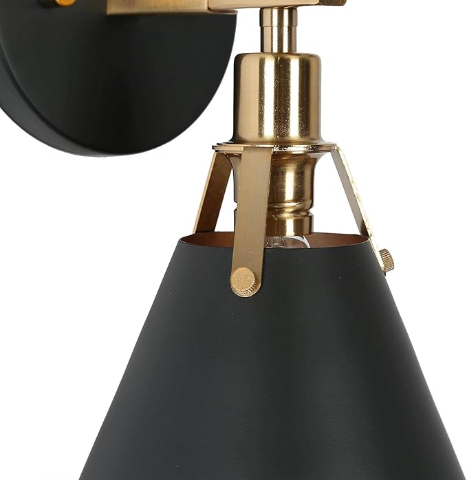 KSANA Black Wall Sconces, Modern Farmhouse Gold Wall Lights for Bedroom, Living Room, Hallway