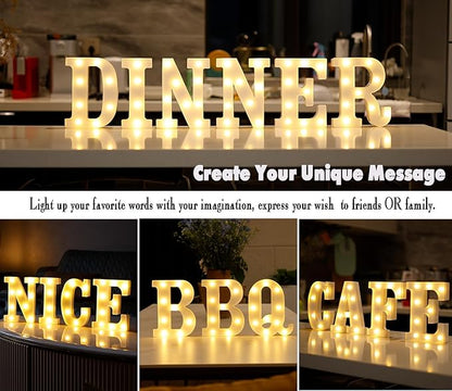Small Led Marquee Letters, Light Up Letters, 8.58 Inch Led Letter Lights, Battery Powered Lighted Sign for Table, Party, Birthday, Christmas Decor (Letter F)