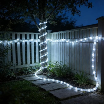 LED Rope Light, 20Ft LED Strip Lights Outdoor Waterproof Decorative Lighting for Indoor/Outdoor Decorations, Deck, Patio, Party and Bedroom Decorations (Cold White)