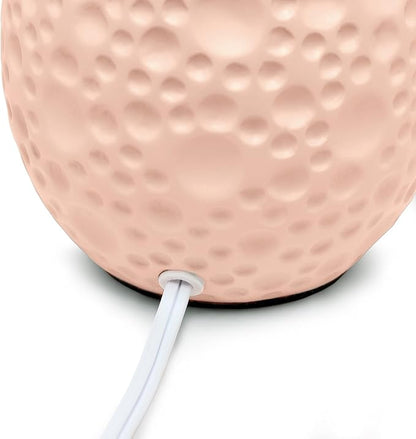 Simple Designs LT1193-PNK 14.17" Refined and Textured Oval Stucco Ceramic Table Lamp, for Living Room, Bedroom, Office, Pink