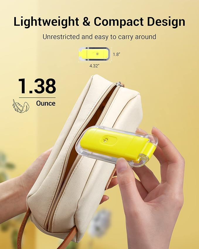 DEWENWILS Rechargeable Book Light for Reading in Bed, Warm White, Brightness Adjustable for Eye Care, LED Clip on Book Lights for Kids, Portable Bookmark Light, Yellow