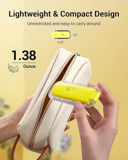 DEWENWILS Rechargeable Book Light for Reading in Bed, Warm White, Brightness Adjustable for Eye Care, LED Clip on Book Lights for Kids, Portable Bookmark Light, Yellow