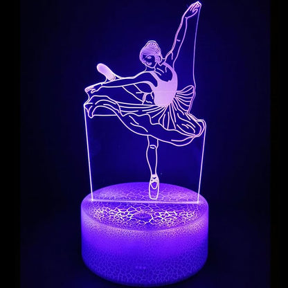 3D Ballerina Night Light, Illusion Table Lamp with 16 Colors Remote Control Touch Lamp LED USB Night Light Desk Lamps Room Decorations Home Decor Holiday Gifts Birthday Gifts