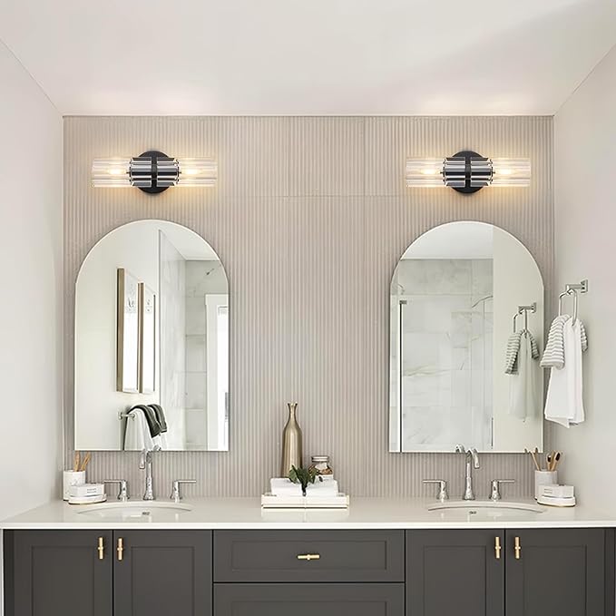 Crystal Wall Sconces Set of Two, 13" Modern Brass Sconces Lighting with K9 Crystal Lampshade,Indoor Wall Sconce Bedroom Wall Light Fixtures for Living Room Bathroom Hallway Stairs Entryway