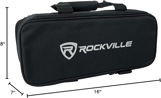 Rockville 4 PACK MINI RF1 V2 Black RGBWA+UV Battery-Powered Wash Lights with RF Remotes, Wireless DMX, Travel Bag, Perfect for DJs & Events