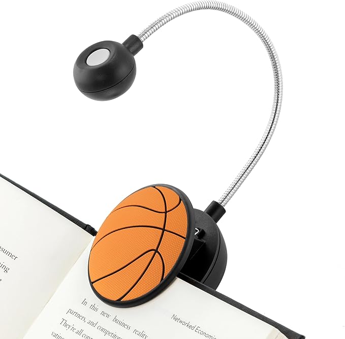 WITHit Clip On Book Light – Dimmable LED Reading Light for Books and eBooks, Reduced Glare, Portable, Cute Bookmark Light for Kids & Adults, Batteries Included (Basketball, in The Zone)