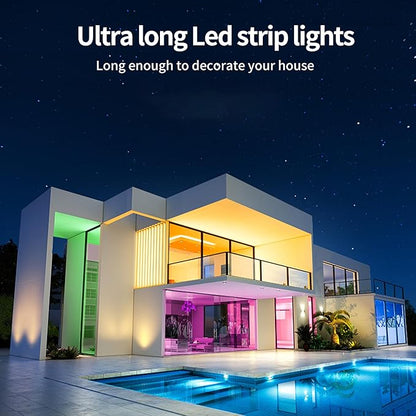Ledagic Led Lights for Bedroom 100ft (1 Rolls of 100ft) Music Sync Color Changing Led Strip Lights with 60 Key Remote and App Control RGB Led Light Strip for Home Party Room Decoration