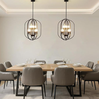 Black Chandelier for Dining Room Light Fixture, 8-Light Foyer Lighting Fixtures Adjustable Pendant Lights Kitchen Island Rustic Modern Farmhouse Chandelier for Entryway, Living Room, Foyer, Bedroom
