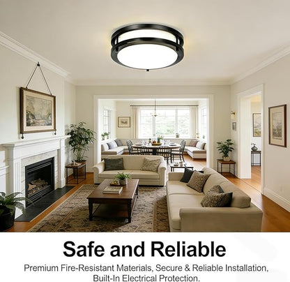 Drosbey 50W Dimmable LED Flush Mount Ceiling Light Fixture, Ceiling Lights for Kitchen, Bedroom, Bathroom, Garage, Super Bright 5000 Lumens, 3000K/4000K/5000K Adjustable, UL Listed