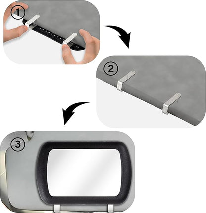 Car Visor Mirror, Universal Clip-On Automotive Sun Visor Vanity Mirror for SUVs and Various Vehicles, Car Accessories Interior for Women, Black
