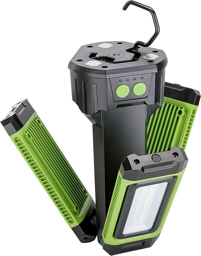 PowerSmith Rechargeable Work Light with Stand 4500 Lumen, Durable Metal Tripod Construction, Metal Light Panels, 72" Tall (PWLR045T)