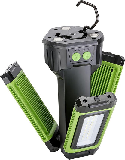 PowerSmith Rechargeable Work Light with Stand 4500 Lumen, Durable Metal Tripod Construction, Metal Light Panels, 72" Tall (PWLR045T)