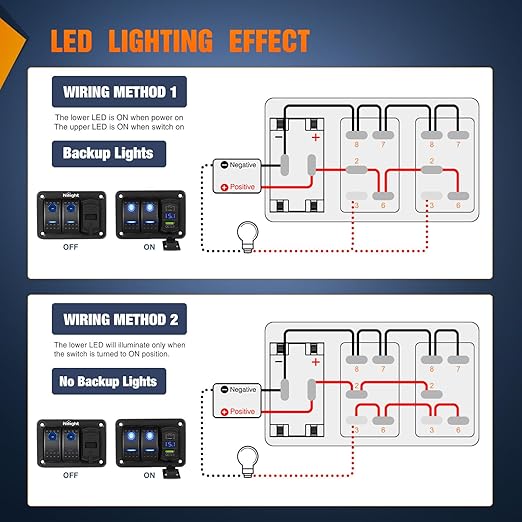 Nilight 6 Gang Rocker Switch Panel with PD Type C and USB Charger Voltmeter 12V SPST ON Off w/Blue Backlit Waterproof Aluminum Toggle Switches for Boats Cars RVs Trucks